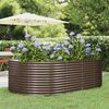 vidaXL Garden Raised Bed Brown 212x140x68 cm Galvanised Steel