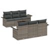 vidaXL Garden Sofa Set with Cushion 7 pcs Grey Poly Rattan