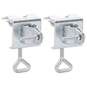vidaXL Umbrella Clamps for Balcony 2 pcs 32 mm Galvanised Steel