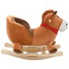 vidaXL Rocking Animal Horse with Backrest Plush 60x32x50 cm Brown