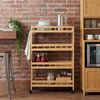 vidaXL Kitchen Trolley with Wheels Natural 60 x 18 x 97 cm Bamboo