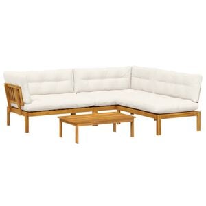vidaXL 4 Piece Garden Pallet Sofa Units Solid Acacia Wood Natural