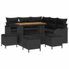 vidaXL Garden Sofa Set 9 pcs 8-Seater Black