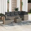 vidaXL 7 Piece Garden Sofa Set with Cushions Grey Poly Rattan