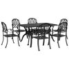 vidaXL 7 Piece Garden Dining Set Black Cast Aluminium