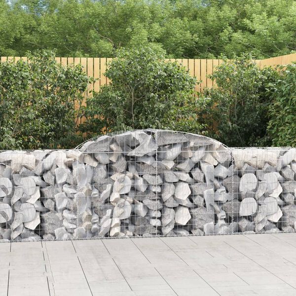 vidaXL Arched Gabion Baskets 17 pcs 300x50x80/100 cm Galvanised Iron