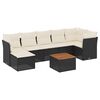 vidaXL 8 Piece Garden Sofa Set with Cushions Black Poly Rattan