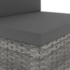 vidaXL Sectional Sofa 3-Seater Poly Rattan Grey