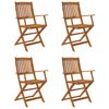 vidaXL 5 Piece Folding Garden Dining Set Solid Acacia Wood