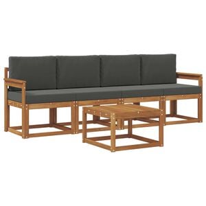 vidaXL Outdoor Sofa Set 5 pcs Natural and Anthracite
