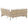 vidaXL L-shaped Couch Sofa with Cushions Beige Poly Rattan