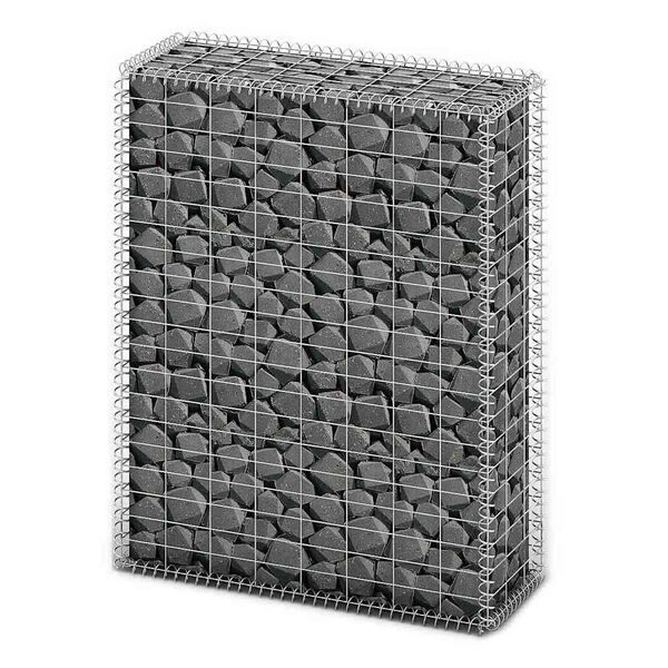 vidaXL Gabion Basket with Lids Galvanised Wire 100 x 80 x 30 cm