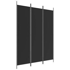vidaXL 3-Panel Room Divider Black 150x200 cm Fabric