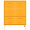 vidaXL Drawer Cabinet Mustard Yellow 80x35x101.5 cm Steel