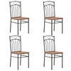 vidaXL Dining Chair | Set of 4 | Brown and black | MDF and Steel | Standard