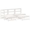 vidaXL 5 Piece Garden Lounge Set with Cushions White Solid Wood