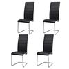 vidaXL Cantilever Dining Chairs 4 pcs Black Faux Leather