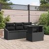 vidaXL Garden Sofa Set with Storage 5 pcs Black Poly rattan