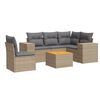 vidaXL 6 Piece Garden Sofa Set with Cushions Beige Poly Rattan