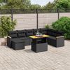 vidaXL 9 Piece Garden Sofa Set with Cushions Black Poly Rattan