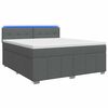 vidaXL Box Spring Bed with Mattress and LED Dark Grey 153 x 203 cm