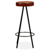 vidaXL Bar Set 7 Pieces Solid Wood Acacia. Genuine Leather & Canvas