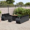 vidaXL Garden Sofa Set with Cushion 10 pcs Black Poly Rattan