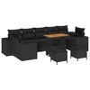 vidaXL Garden Sofa Set Height-Adjustable 10 pcs Black Poly Rattan