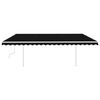 vidaXL Manual Retractable Awning with Posts 5x3 m Anthracite