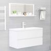 vidaXL Bathroom Mirror High Gloss White 90x10.5x37 cm Engineered Wood