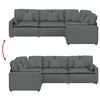 vidaXL Modular Sofa with Cushions Fabric Dark Grey