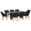 vidaXL Garden Dining Set 9 pcs Black Poly Rattan