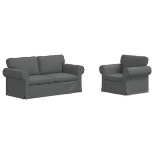 vidaXL Sofa Set 2 pcs Dark Grey 175 x 82 x 80 cm Fabric