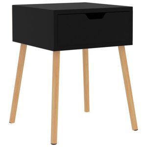 vidaXL Bedside Cabinet | Black | Engineered wood | Storage | Bedside Cabinet
