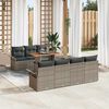 vidaXL Garden Sofa Set with Storage 8 pcs Grey Poly rattan