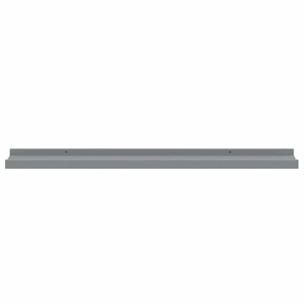 vidaXL Picture Frame Ledge Shelves 2 pcs Grey 80x9x3 cm MDF
