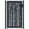 vidaXL Garden Gate Anthracite 100x125 cm Steel Bamboo Design