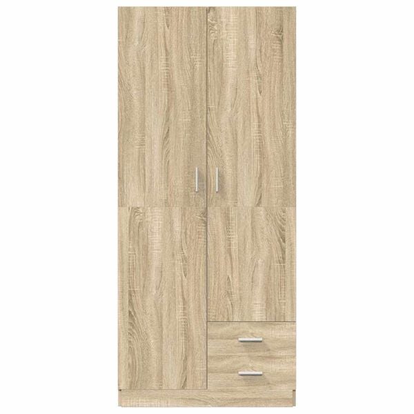 vidaXL Wardrobe Sonoma Oak 80x52x180 cm Engineered Wood