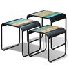 vidaXL Side Table | Set of 3 | Multicolour | Solid reclaimed wood and steel