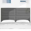 vidaXL LED Headboard with LED Strip Lights Dark Grey 144 cm Polyester