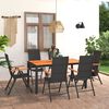 vidaXL 7 Piece Garden Dining Set Black and Brown