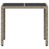 vidaXL Garden Table with Glass Top Light Grey 90x90x75 cm Poly Rattan
