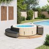 vidaXL Hot Tub Surround Grey Poly Rattan and Solid Wood Acacia