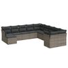 vidaXL 11 Piece Garden Sofa Set with Cushions Grey Poly Rattan