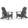 vidaXL Garden Adirondack Chairs 2 pcs HDPE Anthracite