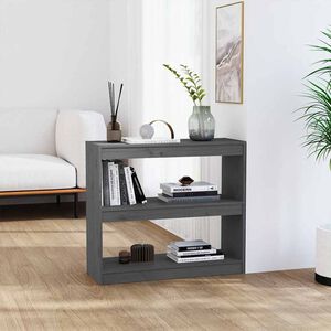 vidaXL Book Cabinet/Room Divider Grey 80x30x71,5 cm Solid Wood Pine
