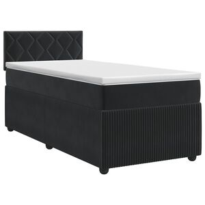 vidaXL Box Spring Bed with Mattress Black 107 x 203 cm Velvet
