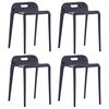 vidaXL Stackable Stools 4 pcs Black Plastic