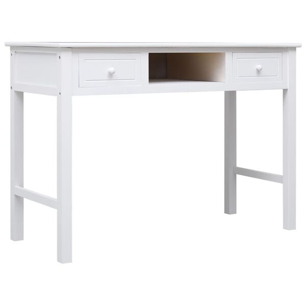 vidaXL Writing Desk White 110x45x76 cm Wood