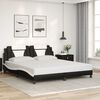 vidaXL Bed Frame "Viana" with LED without Mattress Black and White 180x200 cm